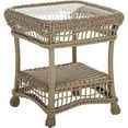 thumbnail image 1 of W Unlimited Home Saturn Wicker Rattan Garden Patio End Table in Light Brown, 1 of 2