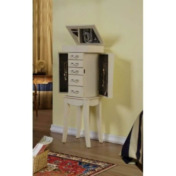 Jiallo Paris White Jewelry Armoire Cabinet Organizer