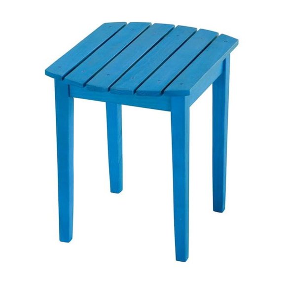 Jiallo Sky Blue Solid Wood Side Table
