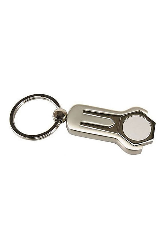 Stainless Steel Golf Key Fob with Ball Repair in Silver