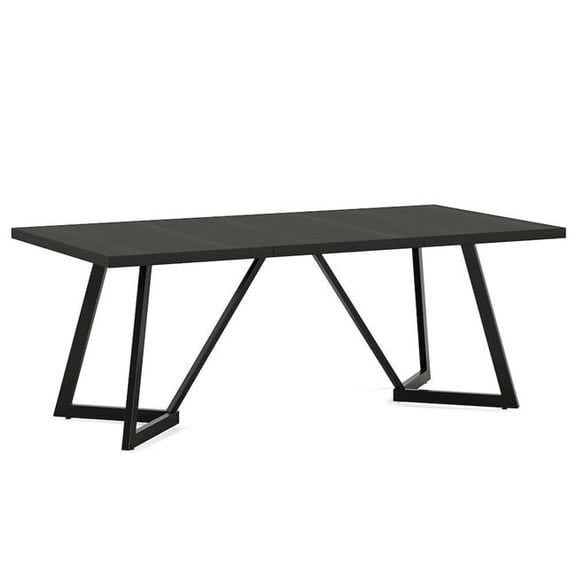 Jiallo TB-J0320 Large Dining Table for 6-8 People, Modern Rectangular Kitchen & Dinner Table with Heavy-Duty Metal Frame - Black