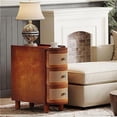 thumbnail image 1 of Jiallo TB-XK00666 10.62 in. Narrow Rattan 3-Drawer Nightstand - Walnut & Oak, 1 of 1