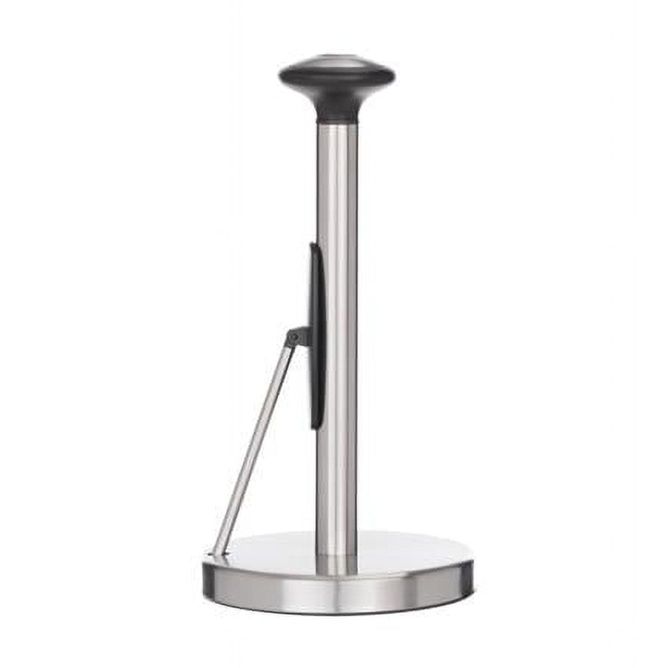 Jiallo WE-PH116 51 in. Stainless Steel Paper Towel Holder with Knob & Tension Arm, Black