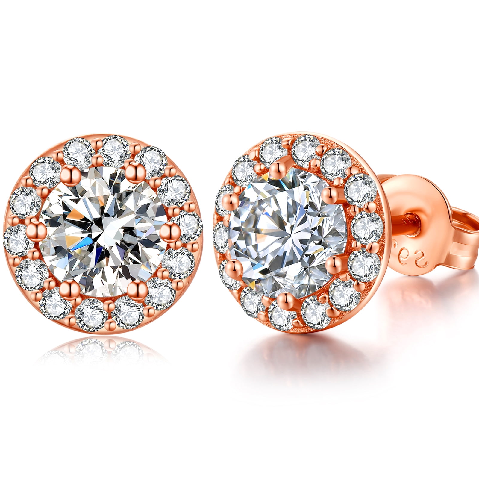 Jiamiaoi 3.5 Carat Halo Stud Earrings - 925 Sterling Silver, 18K Gold Plated, 5A+ Cubic Zirconia For Women 3 thumbnail image