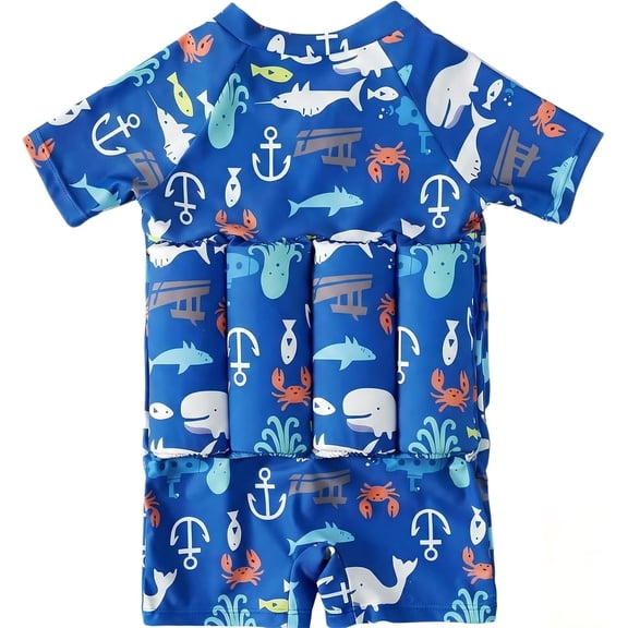 Jiamy Floatie Swimsuit for Toddlers Boys Girls Floating Bathing Suit Baby Kids Float Learn to Swim Suit Floatation Beach Pool 1-2Y
