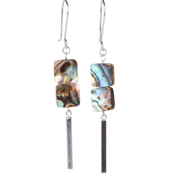 Jiana Deon Kai Dangle Earrings Adult Female, Iridescent Paua Shell Gemstones