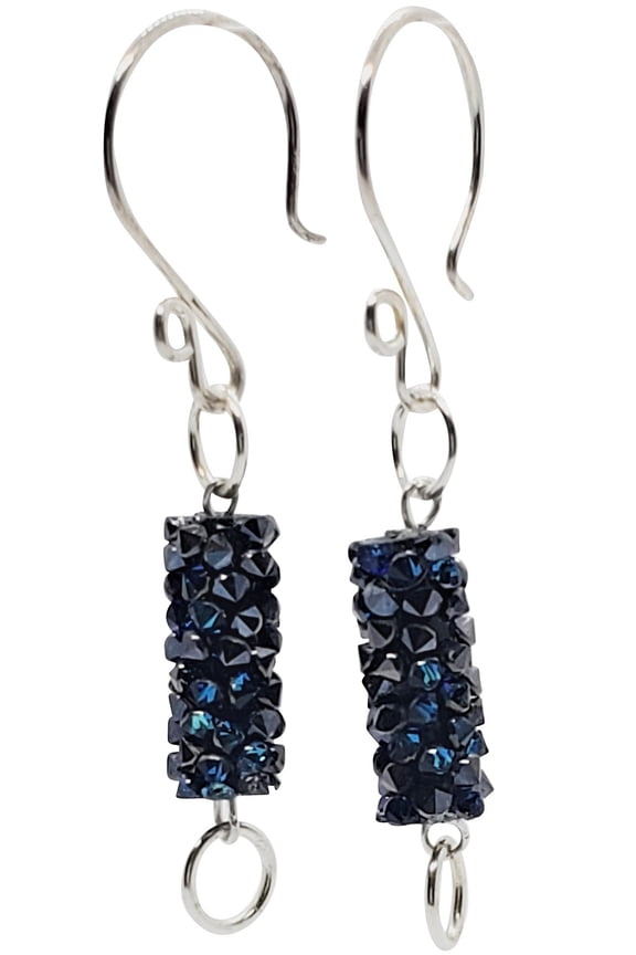 Texture Blue Rock Dangle Earrings, Adult Women's Swarovski Bermuda Crystal