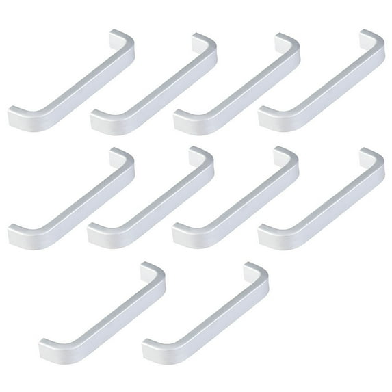 Jiandong Aluminum door knob 10pcs Aluminum Alloy Kitchen Cupboard Cabinet Drawer Door Knobs Pull Handle (Silver)(4.02X0.39X1.06Inch)