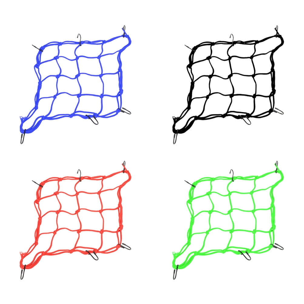 Jiandong Bike Cargo Net Motorcycle Helmet Cargo Net 4pcs Bike Bungee Mesh ATV Canoe Paddleboard(10.24X10.24X0.47Inch)