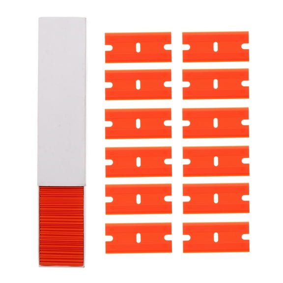 Jiandong Blades Scraper 100 Plastic Razor Blades for Glass and Plastic Scraping(1.5X0.67X0.04Inch)