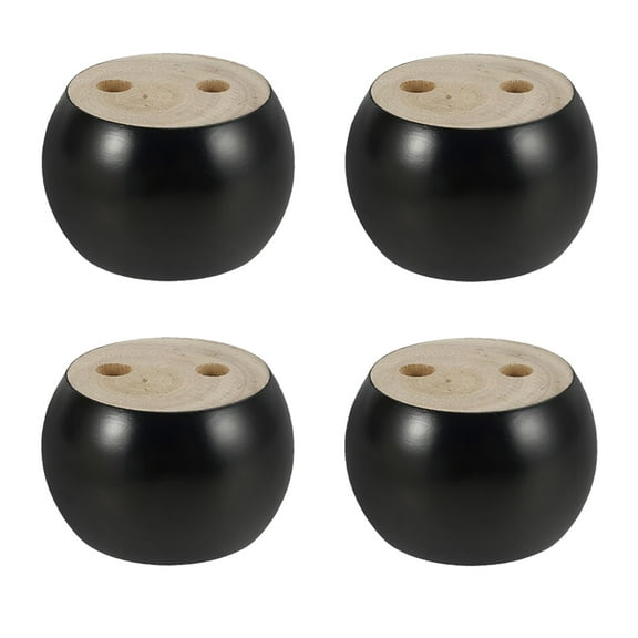 Jiandong Bun Feet 4 Pcs Wood Furniture Legs Round Sofa Supporting Legs Wooden Cabinet Bun Feet(3.15X3.15X1.97Inch)