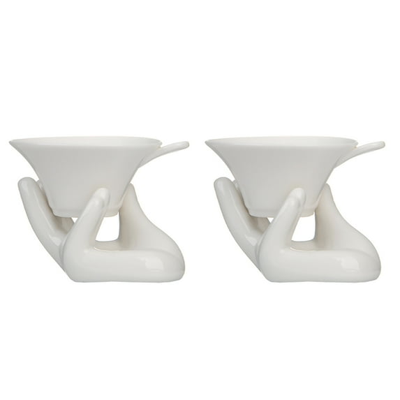 TAILTOSS Porcelain Tea Filter Hand Shape 2Sets 3.34X2.75X2.44Inch For Teaware