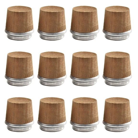 TAILTOSS 12Pcs Wooden Kettle Cork Plugs Coffee Color Replacement Stopper for Bottles