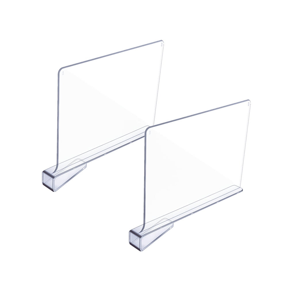 Jiandong Drawer Dividers Clear Shelf Dividers - 2pcs Closet Organizer - Kitchen Cabinet Separator(12X8.07X1.18Inch)