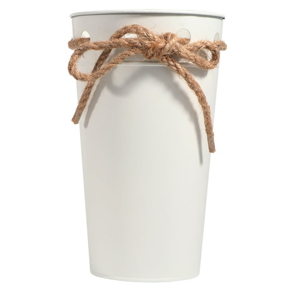 Jiandong Gardening Bucket Rustic Metal Flower Bucket Farmhouse Vase(7.95X4.72X4.72Inch)