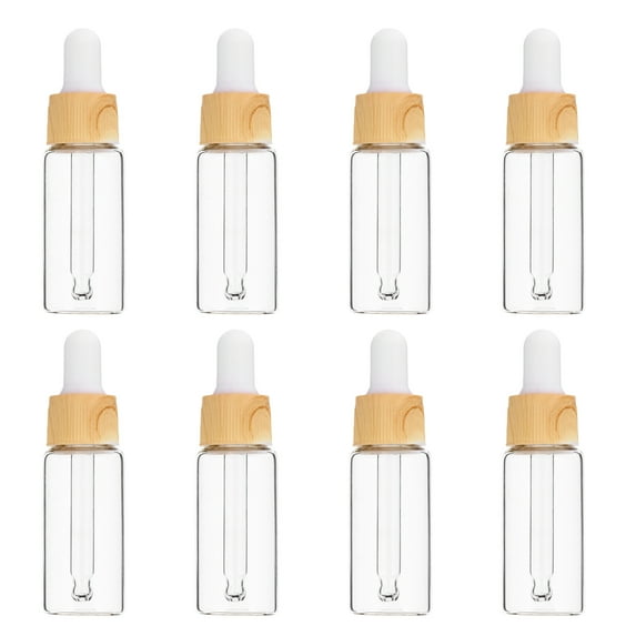 Jiandong Glass Dropper Bottle 8pcs 15ml Clear Glass Eye Dropper Bottles Essential Oil Vials(3.54X0.98X0.98Inch)