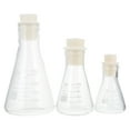 thumbnail image 1 of Jiandong Glass Flask 3pcs Glass Experimental Flasks Conical Flask Lab Glassware 50mL 100mL 250mL(5.51X3.31X3.31Inch), 1 of 10