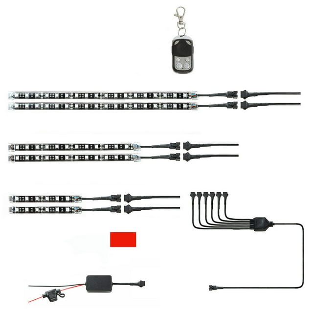 Jiandong LED Light Motorcycle LED Light Colorful Light Strips Neon Lights Waterproof LED light Bar Assorted Color(11.81X0.79X0.39Inch)