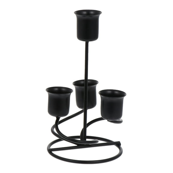 Jiandong Retro Candle Holder Simple Metal Wire Candlestick Holder for Christmas Decoration (Black)(3.15X3.15X6.1Inch)