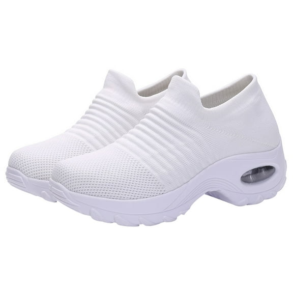 Jiandong Shoes Women's Breathable Mesh Walking Shoes Wedge Loafers(10.63X3.54X1.57Inch)