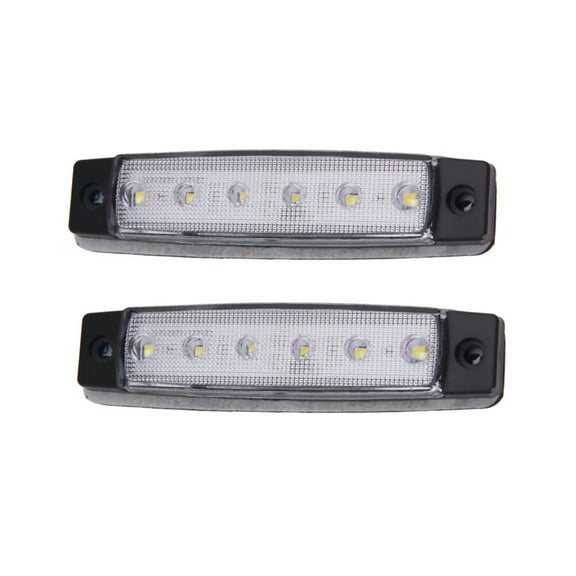 Jiandong Side Marker 2pcs 12V 6 LED Clearence Truck Trailer Taillight Side Marker Indicators Light Lamp Small Lights Lights Signal Lights(White)(3.82X0.75X0.35Inch)