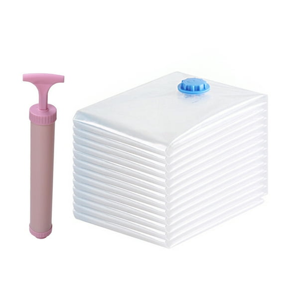 FRCOLOR Vacuum Storage Bag with Hand Pump for Space Saving Travel Clothes Organizer 40x50cm Assorted Color