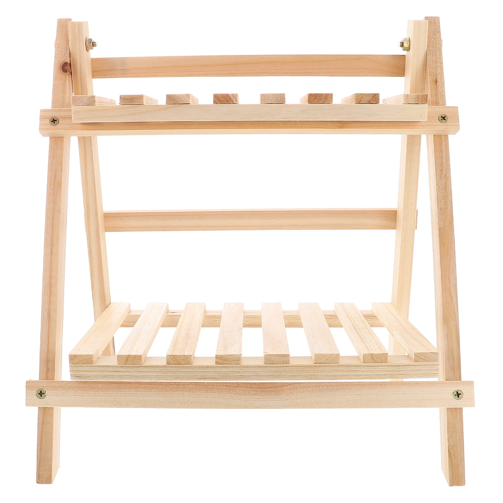 Jiandong Wood Desktop Storage Rack Wooden 2-Tier Desk Plant Stand ...