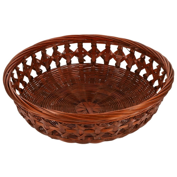 TAILTOSS Woven Fruit Storage Basket Bamboo Material For Households Office Use 1Pack 10.6x10.6x3.9In