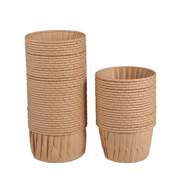 FRCOLOR Khaki Paper Cake Cups for Dessert Use Oilproof Nonstick Baking Supplies Suitable for Parties and Celebrations 60PCS