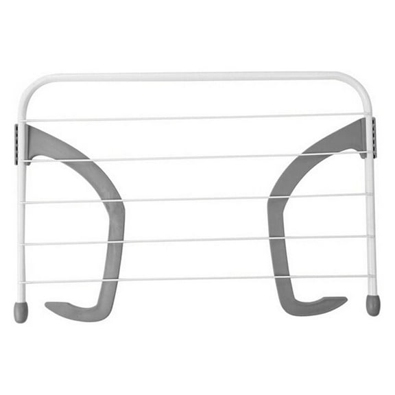 Grey Metal Clothes Drying Rack for Balcony Indoor Outdoor Use Heavy Duty Adjustable Arms