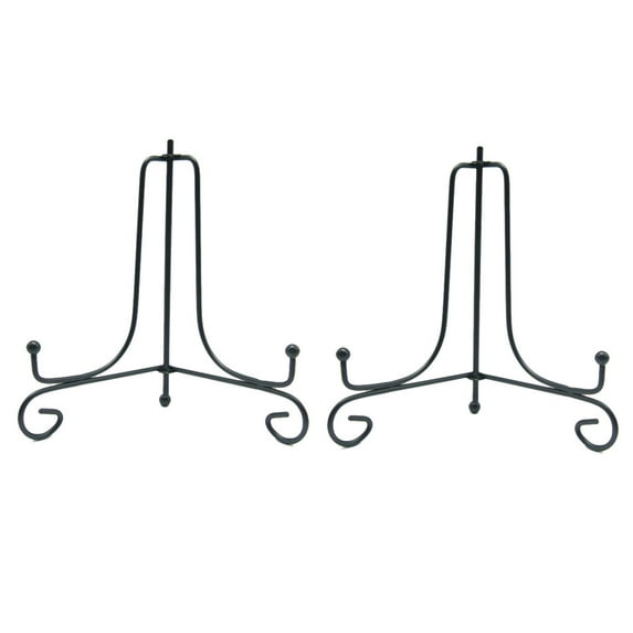 Jiandong display stand 2pcs Black Wrought Display Stand for Plates, Bowls, and Photos - 10 Inch(9.84X6.3X6.3Inch)