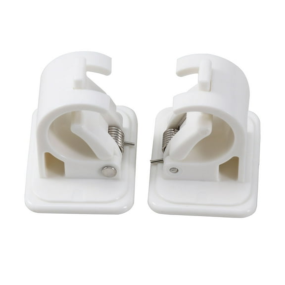 Jiandong rod holder A Pair of Bathroom Wall Round Rod Hook Stick Hook Shower Curtain Rod Holder Clamp(1.69X1.26X1.77Inch)