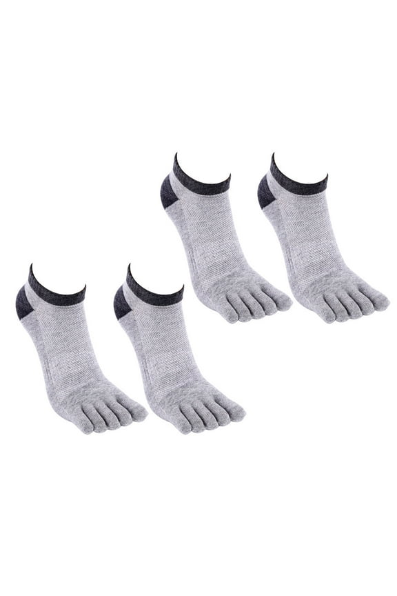 split toe socks 5-Toe Sports Anklet Socks for Men - Breathable & Sweat-Absorbing (Light Grey)(8.46X2.95X0.39Inch)