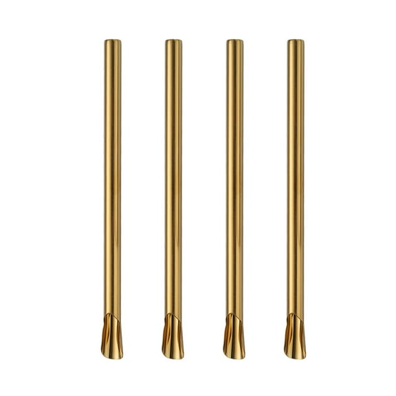 Jiandong straw Stirrer 4pcs Reusable Boba Straws Jumbo Wide Smoothie Drinking Tea Bubble Golden(8.46X0.39X0.39Inch)