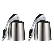 Jiandong wine stopper 2pcs Stainless Steel Champagne Bottle Stoppers - Reusable Saver for Home(2.36X1.97X1.57Inch)