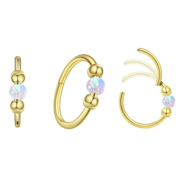 Jiansiiy 18g Opal Nose Rings For Women Nose Hoops 8mm/10mm Steel Nose Rings Piercing Jewelry Can Be Used As A Nose Ring Septum Ring And Cartilage Earring Nose Ring for Women Hoop 7mm Nose Hoop