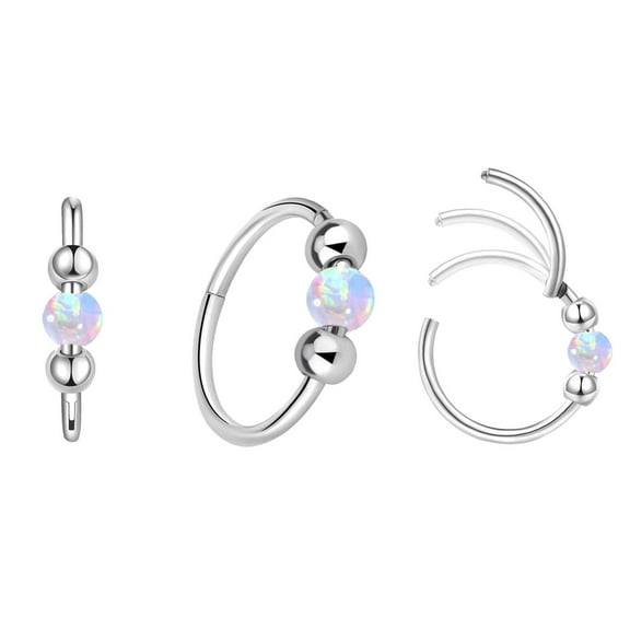 Jiansiiy 18g Opal Nose Rings For Women Nose Hoops 8mm/10mm Steel Nose Rings Piercing Jewelry Can Be Used As A Nose Ring Septum Ring And Cartilage Earring Nose Ring for Women Hoop 7mm Nose Hoop