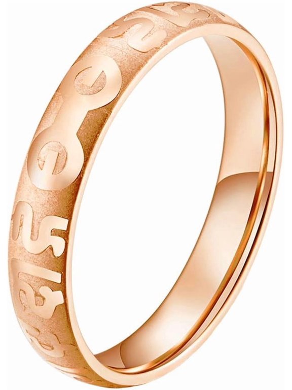 Couples Stainless Steel Mantra Ring for Women Men Sanskrit Om Mani Padme Hum Bands