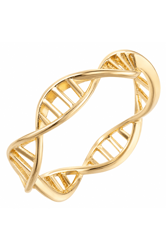 DNA Helix Ring Stainless Steel Science Statement Ring, Double Helix Biology Gift for Science Lovers, STEM Students, Lab Workers, US Sizes 5-10