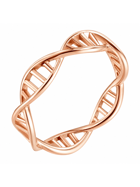 DNA Helix Ring Stainless Steel Science Statement Ring, Double Helix Biology Gift for Science Lovers, STEM Students, Lab Workers, US Sizes 5-10