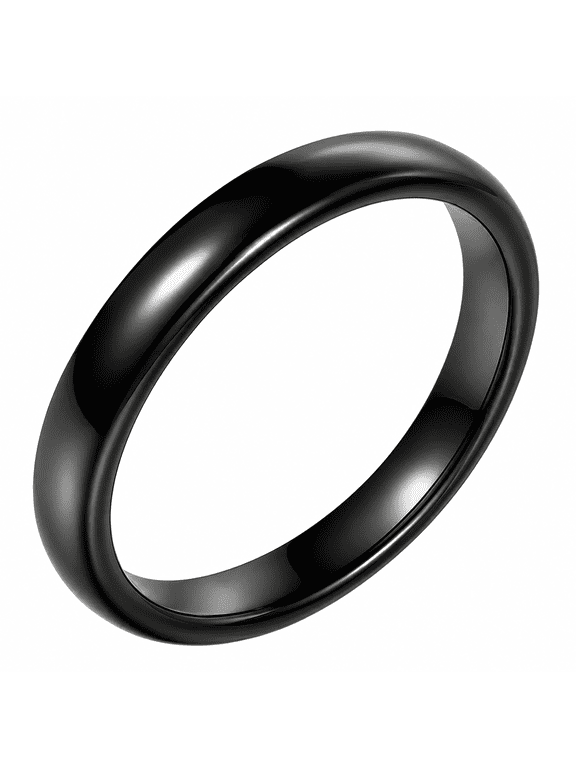 Unisex Stainless Steel 4mm Band Ring, Simple Smooth Rounded Ring for Men and Women, Sizes 6-13, Daily Wear Date Night Promise Gift for Him or Her