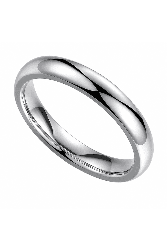 Unisex Stainless Steel 4mm Band Ring, Simple Smooth Rounded Ring for Men and Women, Sizes 6-13, Daily Wear Date Night Promise Gift for Him or Her