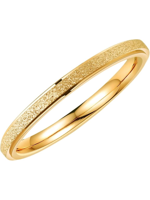 Women's Stainless Steel 2mm Thin Stacking Midi Rings Finish Engagement Wedding Bands Size 3 to 10