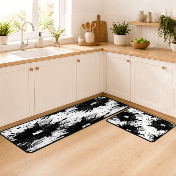 Jiaoprinted Abstract Tie-Dye Kitchen Mats Cushioned Anti Fatigue 2 ...