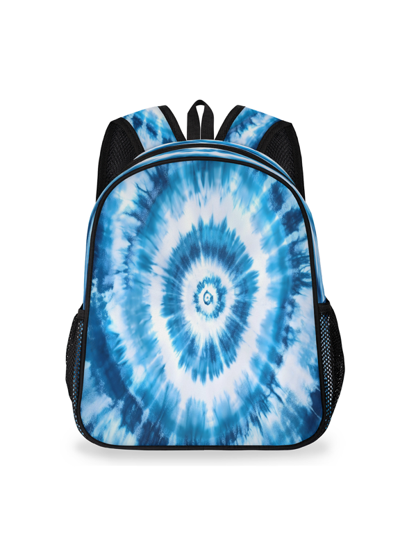 Adult Bullseye Tie-Dye Backpack, Casual Daypack with Adjustable Shoulder Straps, Spiral Visual Laptop Backpack for Work Travel Outdoor