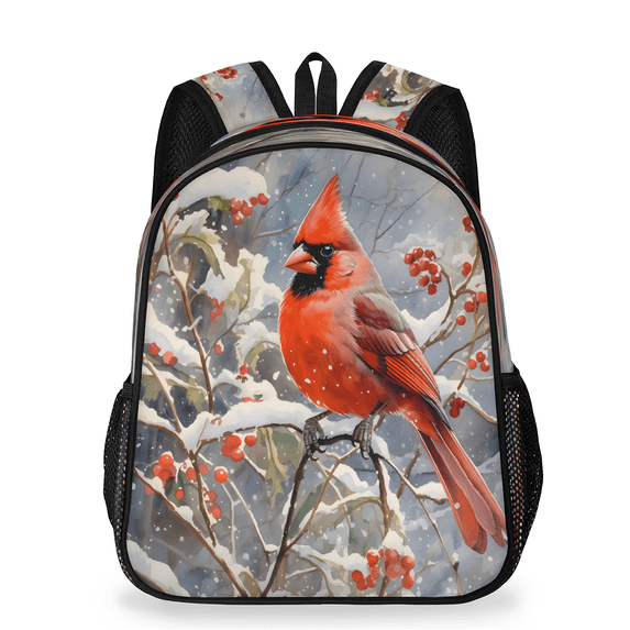 Calif Snow Jiaoprinted Adult Christmas Red Bird Travel Backpack, Casual Daypack ...