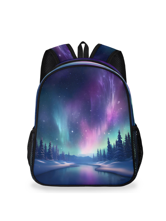 Adult Northern Lights Travel Backpack, Casual Daypack with Adjustable Shoulder Straps, Aurora Borealis Laptop Backpack