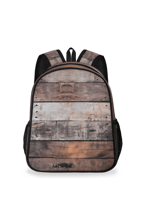 Adult Old Door Wooden Board Travel Backpack, Casual Daypack with Adjustable Shoulder Straps, Rustic Wood Laptop Backpack