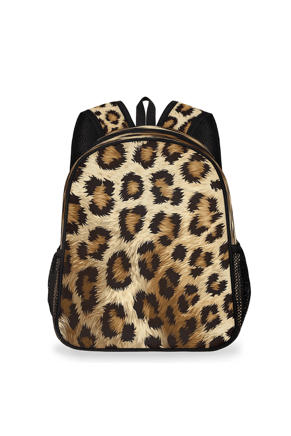 Adult Vintage Leopard Print Backpack, Casual Daypack with Adjustable Shoulder Straps, Leopard Fur Texture Laptop Backpack for Work Travel Outdoor