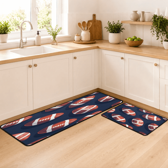 Jiaoprinted American Footballs Kitchen Mats Cushioned Anti Fatigue 2 ...